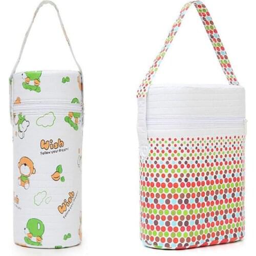Cartoon Baby Bottle Bag Baby Portable Feeding Milk Bottle Warmer Storage Insulation Bags Mummy Handbag Milk Thermal Warm Bags