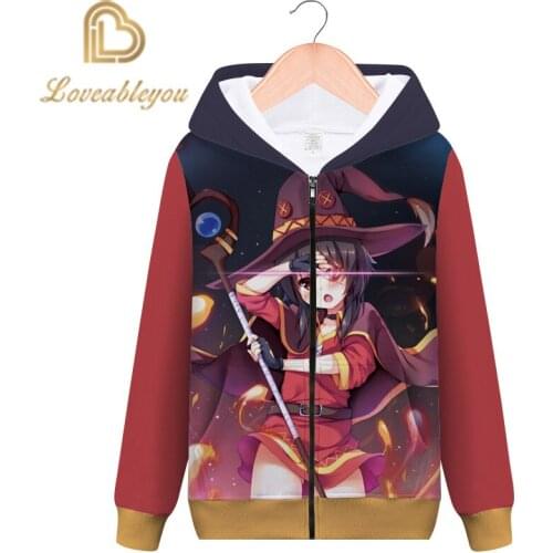 Kono Subarashii Sekai Ni Shukufuku Wo Megumin Hoodie Anime Cosplay Costume Coat Fashion Men Women Zip Up Jacket