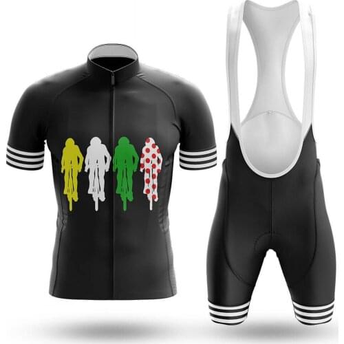 Colored Cyclists Cycling Jersey Set Sport Team Bike Men Clothing Quick Dry Summer Sleeve Cycling Road Ride Shirt Bib Short Gel