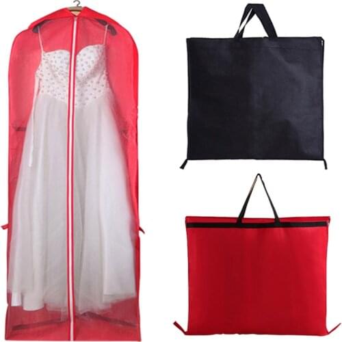Non-Woven Wedding Dress Dust Cover Clothing Storage Bag Foldable Dual-Use Handbag Lengthen Enlarge Storage Bag