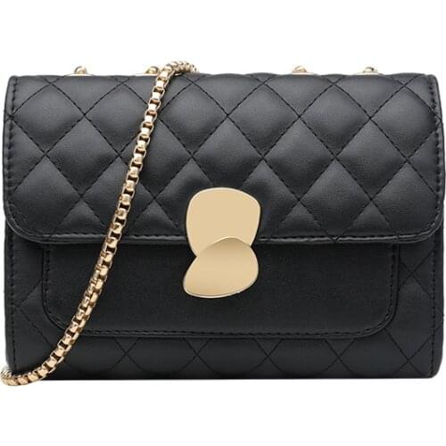 New Fashion color matching metal heavy chain bag womens bag 2021 new love letter bag single shoulder crossbite small square bag