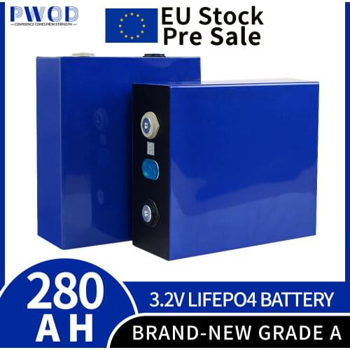 3.2V 280Ah Lifepo4 Rechaegeable Cell 4-48PCS Lifepo4 Battery Pack Solar System RV EV Power Supply Energy Storage EU US tax free