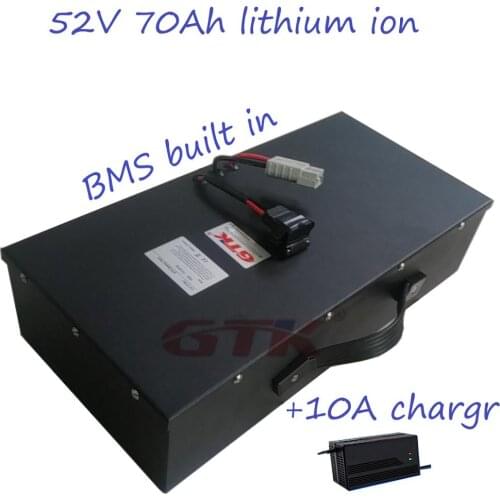 Rechargeable 52V 50Ah/60Ah/70Ah li ion battery for electric surfboard jet board motor inverter 100A BMS +10A charger