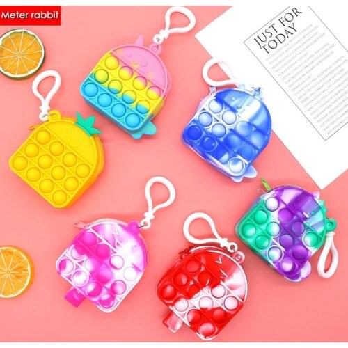 Pops bubble its coin purse bag fidget simple dimple toy anxiety sensory anti stress relief decompression for autism adhd kids