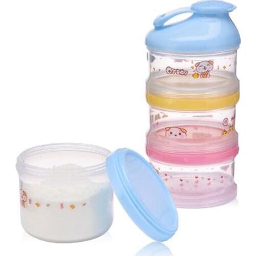 Portable Milk Powder Formula Dispenser Food Container Storage Feeding Boxes for Baby Kids Toddler 4 Grid Baby Food Storage Box