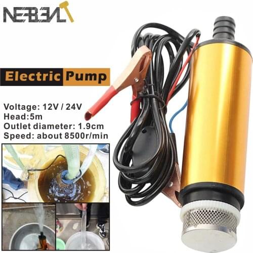 Portable DC Electric Submersible Pump 12L/min For Pumping Diesel Oil/ Water,Fuel Transfer Pump,Oil Suction Pump,DC12V/24V,45mm