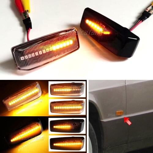 2Piece Sequential Flashing LED Turn Signal Side Marker Lights For Mercedes Benz C E S SL CLASS W201 190 W202 W124 W140 R129