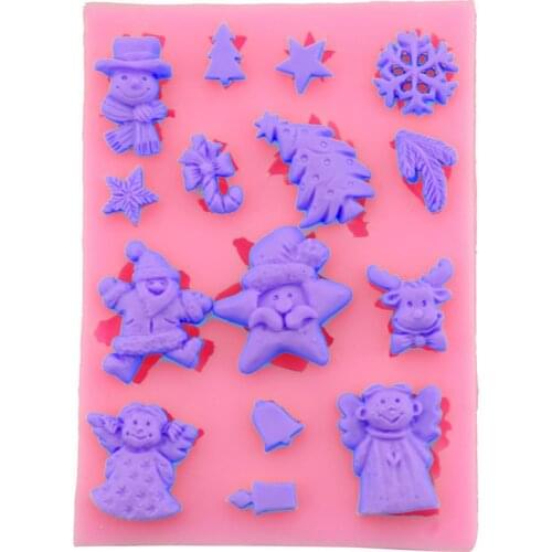 Christmas series turned sugar silicone cake mold diy baking mold Santa Claus Christmas tree