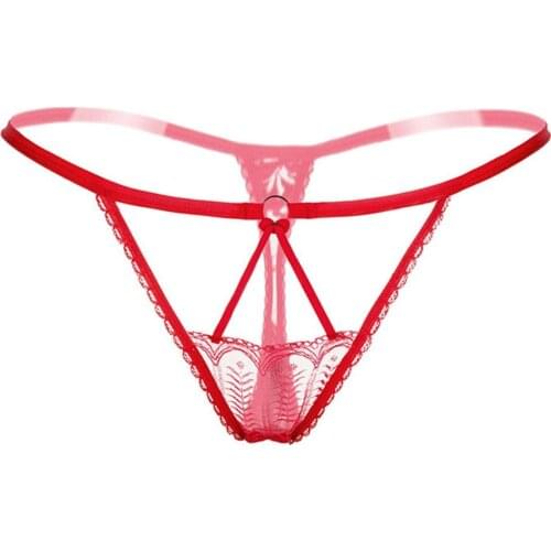 Sexy G-String Panties Lace Floral Strap Underwear Hollow Out Stretch Thong underpants Ladies Transparent Mesh Briefs