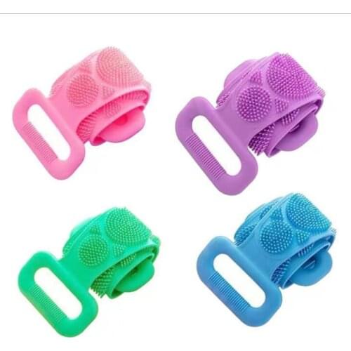 Shower silicone towel Brushes Bath Towels Body Brush Bath Belt Exfoliating Back Brush Belt Wash Skin Household Clean Shower