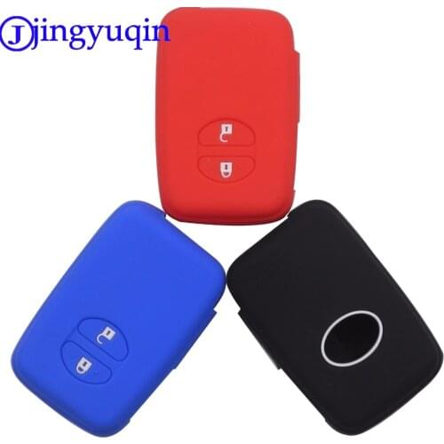 Jingyuqin Remote Silicone Key Fob Case Cover Shell Holder For Toyota RAV4 Land Cruiser Camry Highlander Prado Prius 2 Buttons