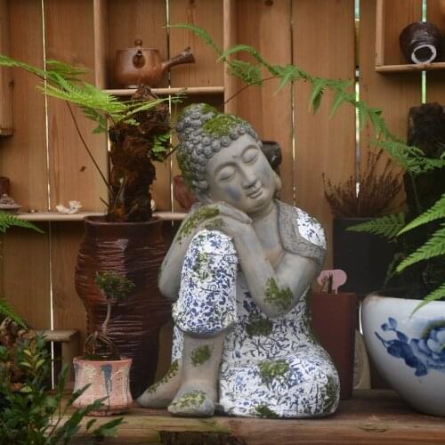 Simple Southeast Asia Cement Sleeping Buddha Statues Figurines Decoration Garden Landscap Courtyard Villa Zen Ornaments Crafts