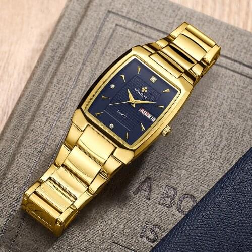 WWOOR 2021 New Quartz Men Watches Luxury Gold Watches Fashion Sport Relogio Masculino Date Clock Gold Wristwatch Relojes Hombre