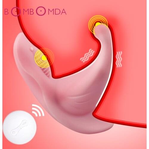 Portable Clitoral Stimulator Vibrator For Women Wireless Remote Control Vibrator Invisible Panties Tongue Vibrator Adult Sex Toy