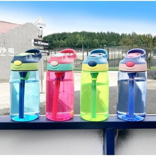 100pcs 480ML 16oz fashion Kids Water Bottle Sport water bottle Straw Water Bottles BPA Free No Phthalate tritan baby Lemon