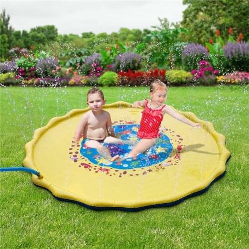 170cm Inflatable Spray Water Cushion Summer Kids Play Water Mat Lawn Games Sprinkler Play Toys Outdoor Swiming Pool Air Matress