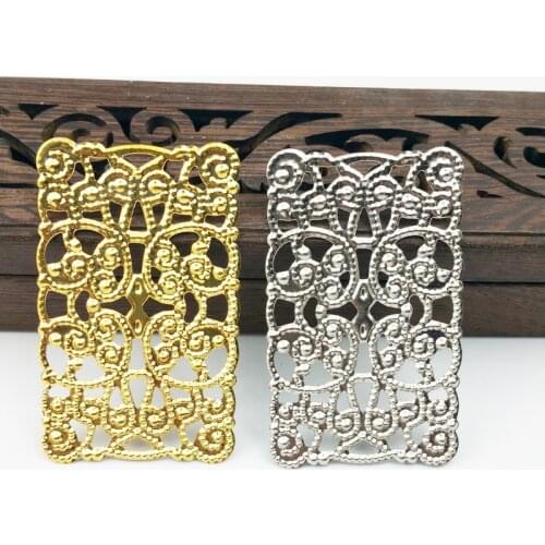 20pcs 30x50mm Filigree Wraps Metal Charms For Embellishment Scrapbook DIY Jewelry Craft