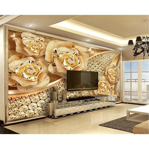 Beibehang Custom Mural 3d Wallpaper For Bedroom Walls 3D Luxury Floral jewelry Background Wall Paper Home decoration painting