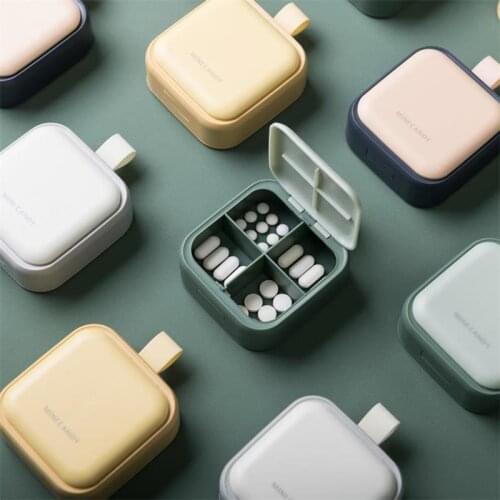4 Grids Pill Box Mini Portable Medicine Drug Sub-Packing Container Pill Holder Tablet Medicine Storage Case Travel Accessories