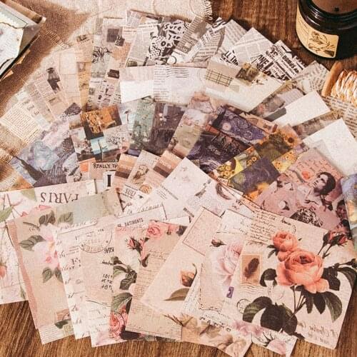 50pcs Vintage INS Scrapbooking material paper Retro Labels Decorative collage Diary Album Background paper