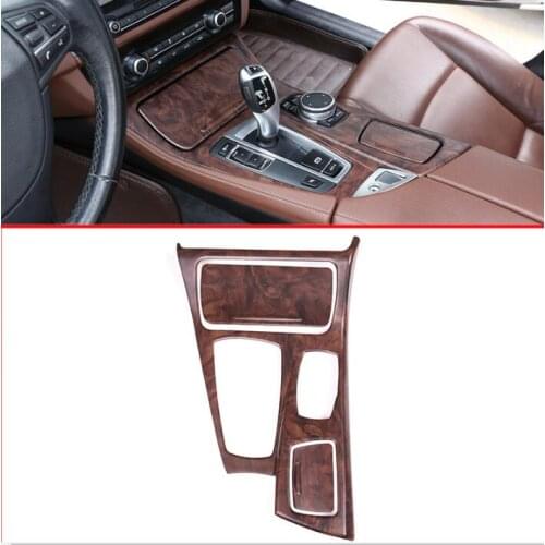 Rose Wood Grain ABS Center Console Gear Shift Panel Cover Trim Car Accessories For BMW 5 Series F10 2011-2016 Left Hand Drive