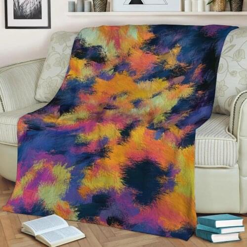 Abstract Geometric Pattern 3D Printed Velvet Plush Throw Fleece Blanket Bedspread Sherpa Blanket Home Decora