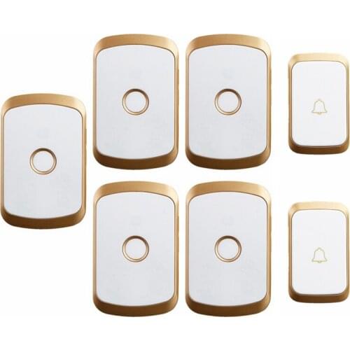 Wireless Waterproof Doorbell 300M Remote US EU UK AU Plug LED Flash 2 Buttons 5 Receivers Chimes Home Cordless Calling Bell