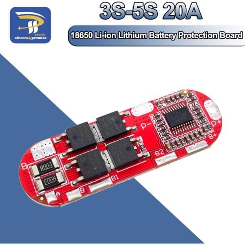 Bms 3S 4S 5S Continuous 20A 18650 Li-ion Lipo Lithium Battery Protection Circuit Board Module Pcb Pcm 18650 Lipo Bms Charger