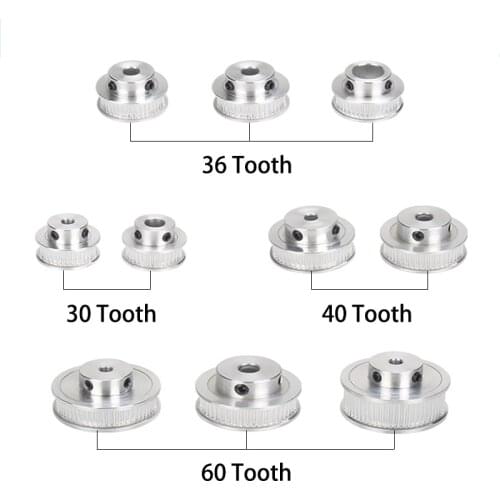 3D Printer Parts GT2 Timing Pulley 30 36 40 60 Tooth Wheel Bore 5mm 8mm 10mm Aluminum Gear Teeth Width 6mm 2GT Accessories