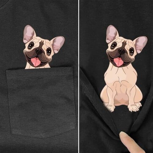 Cute Pitbull T-Shirt Fashion Brand Summer Pocket Pitbull Dog Printed T-shirt Men for Women Shirts Hip Hop Tops Funny Cotton Tees