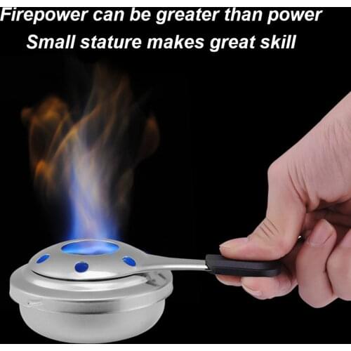 9.5cm Windproof Fondue Burner Portable Stainless Steel Outdoor Cooking Pot Stove Camping Burner Alcohol Panic Grill Accessory