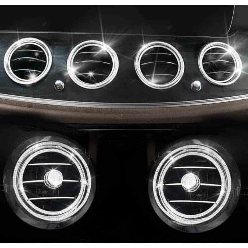 Chrome Front Air Outlet Knob Cover Trim for Mercedes Benz E Class W213 AMG Diamond Interior AC Mouldings