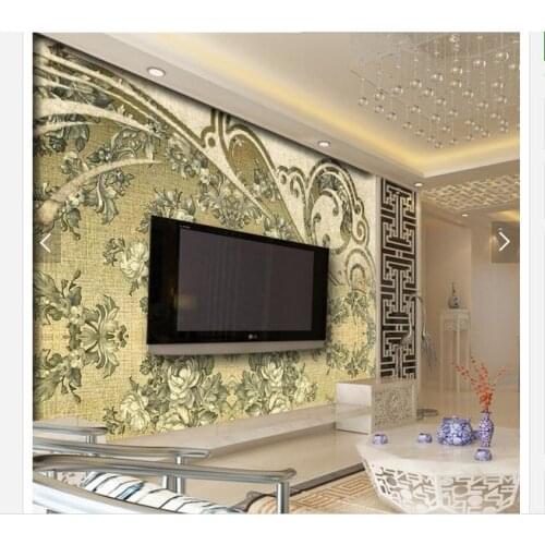 Customized 3d photo wallpaper 3d TV wall wallpaper mural TV setting wall european-style decorative pattern living room wallpaper