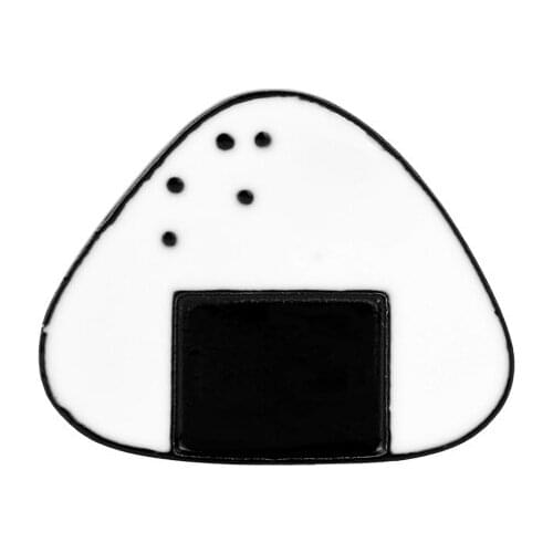 Personality Cartoon Rice Ball Enamel Brooches Simple Lovely Sushi Cuisine Pins Badge Bag Clothes Accessories Childrens Gift