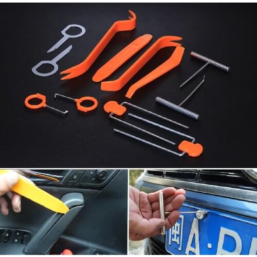 JEAZEA 12Pcs/Set Plastic Repairing Pry Tool Kits Car Radio Door Clip Panel Remover Trim Dash Audio Stereo Removal Installation