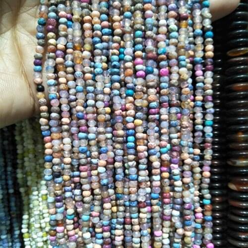 Colorful Natural Agates Stone Beads 3mm Round Faceted Stone Beads For Fashion Craft Jewelry DIY Bead Necklace Bracelets Making