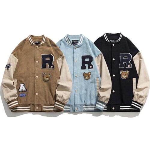 Hip Hop Streetwear Winter Retro Patchwork Embroidery Cotton Baseball High Quality Bomber Jackets Men Harajuku Unisex Jacket Male