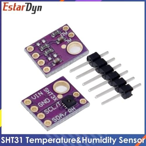 SHT31 Temperature SHT31-D Humidity Sensor Module Microcontroller IIC I2C Breakout Weather 3V 5V Compliant For Arduino