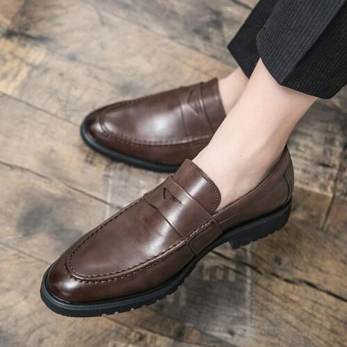 Plus size 38-48 mens dress shoes PU leather latest fashion low heel leisure business fashion wedding shoes zapatillas hombre J1