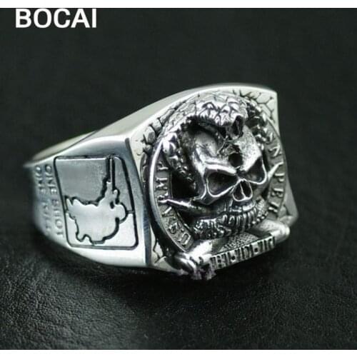 925 Sterling Silver Bulldog logo the United States Marine Corps rings mens new fashion silver ring