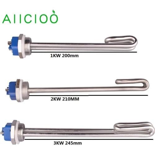 AICIOO 1"BSP Thread Immersion Heater SUS304 Water Heating Element for homebrew DN25 32mm 220v 1KW/2KW/3KW Tube Heater