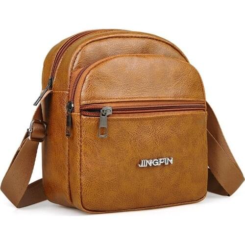 New Mens Bag Pu Leather Crossbody Bags Small Shoulder Messenger Bag Mobile Phone Bag Coin Purse Cash register bag For Men 2021