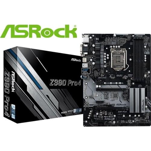 NEW ASRock Z390 Pro4 desktop motherboard LGA 1151 DDR4 64G USB2.0 USB3.1 Z390 Desktop Computer mainboard PC