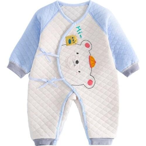 Newborn Clothes Three-layer Warm Romper Boneless Baby Girl Outfit Newborn Baby Boy Rompers Jumpsuit Infant Baby Kimono Playwear