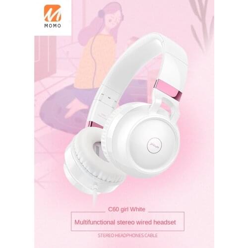 Online Class Learning with Microphone Girl Cute Laptop Headset Desktop Computer Headset Wired Microphone