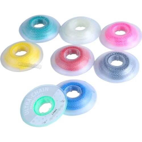 Orthodontic Ortho Elastic Dental Ultra Power Chain clear/black/grey/pink/blue