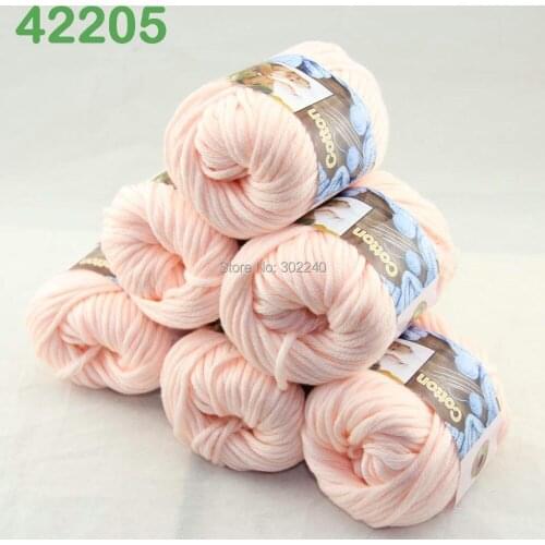 LOT of 6 Balls X 50g Special Thick Worsted Cotton Knitting Yarn Flesh pink 2205