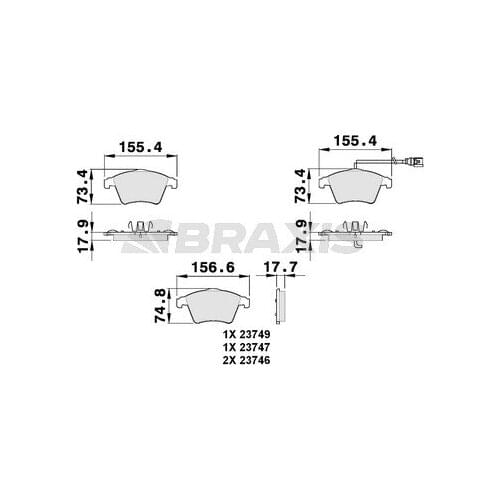 FRONT BRAKE BALATASI (17 INC)/(WIRED) TRANSPORTER T5 0309