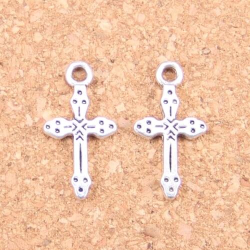 200pcs Charms christian cross 15x7mm Antique Pendants,Vintage Tibetan Silver Jewelry,DIY for bracelet necklace