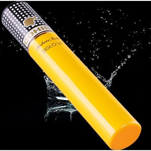 COHIBA Portable Aluminum Travel Cedar Wood Lined Packing Cigar Tube Case Holder Custom MINI Humidor